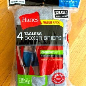 Mens Hanes 4 tables boxer briefs.